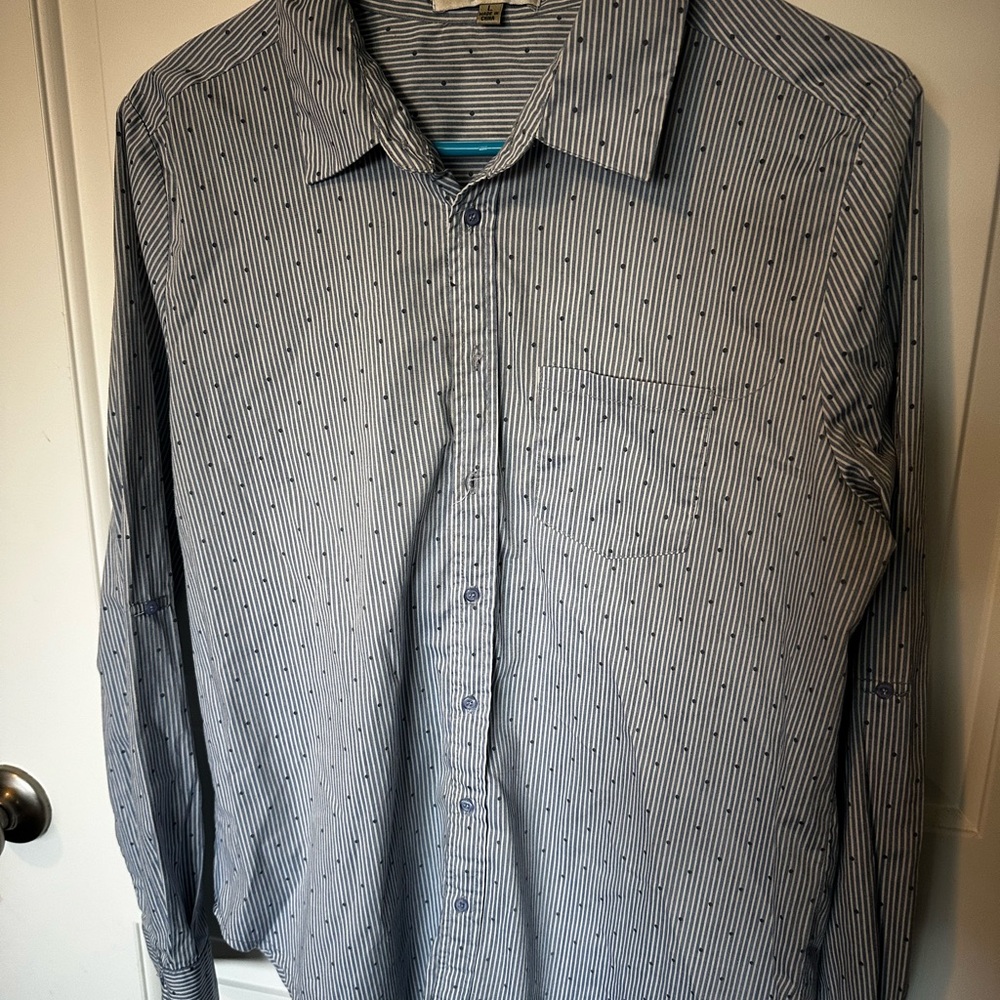 Ovi Blue Button Down Shirt Casual Top